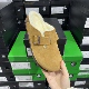 半拖包头拖 牛皮羊皮毛一体保暖加绒日常通勤勃肯鞋 栗色 冬季 新款