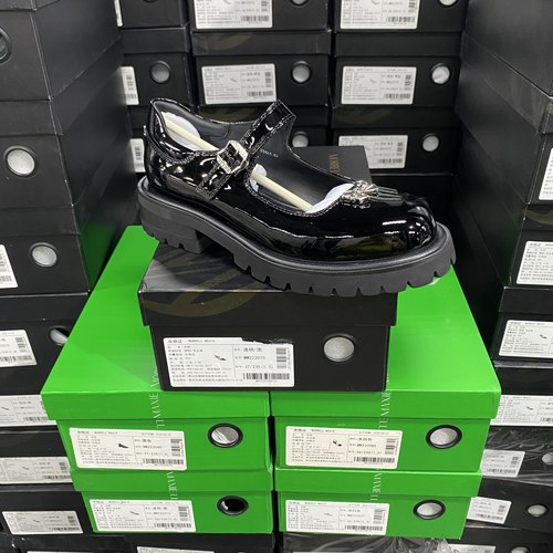 美国设计师买手高奢品牌N牛皮一字带松糕底蝴蝶结乐福鞋3029黑色