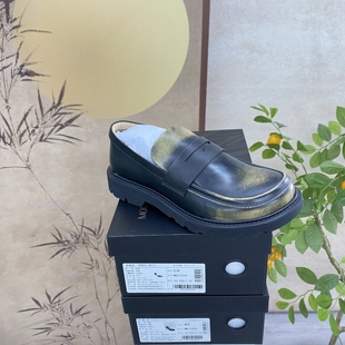 LS专柜正品 0010黄擦黑 G复古擦色牛皮乐福鞋