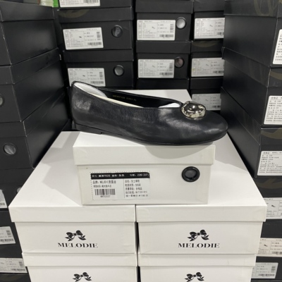 实体专柜意大利设计师轻奢品牌职场新贵风打蜡羊皮单鞋7109黑色