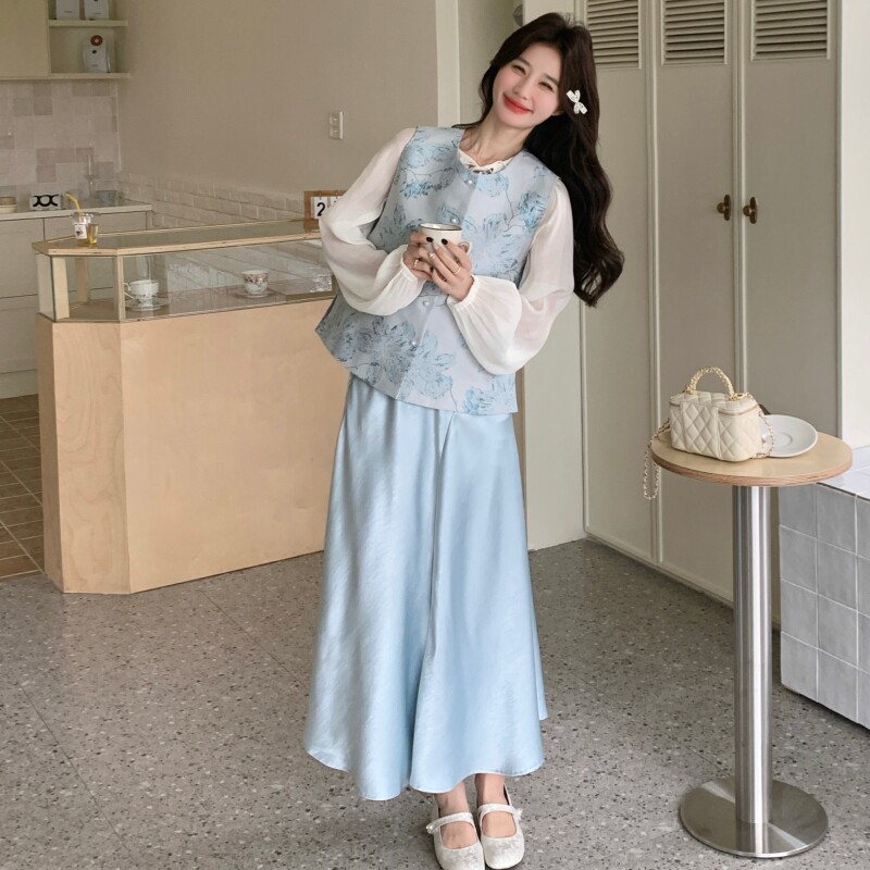 新款！2026春季中式风刺绣3件套套装裙C219-P190K308,女装套装/套裙,2C320
