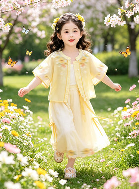 汉服女童套装明制国风夏季2026新款小女孩古风绝美中式儿童唐装