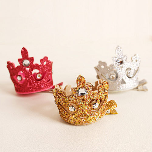 女童不掉粉镶钻发夹演出头饰品