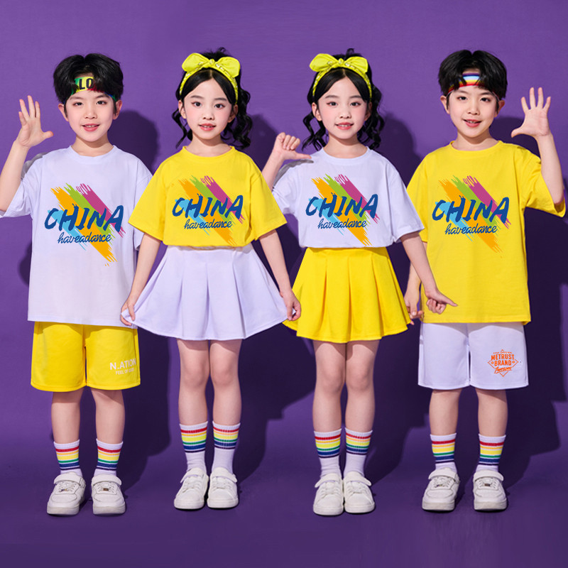 六一儿童啦啦操队表演出服小学生国潮运动会男女舞蹈足球宝贝服装