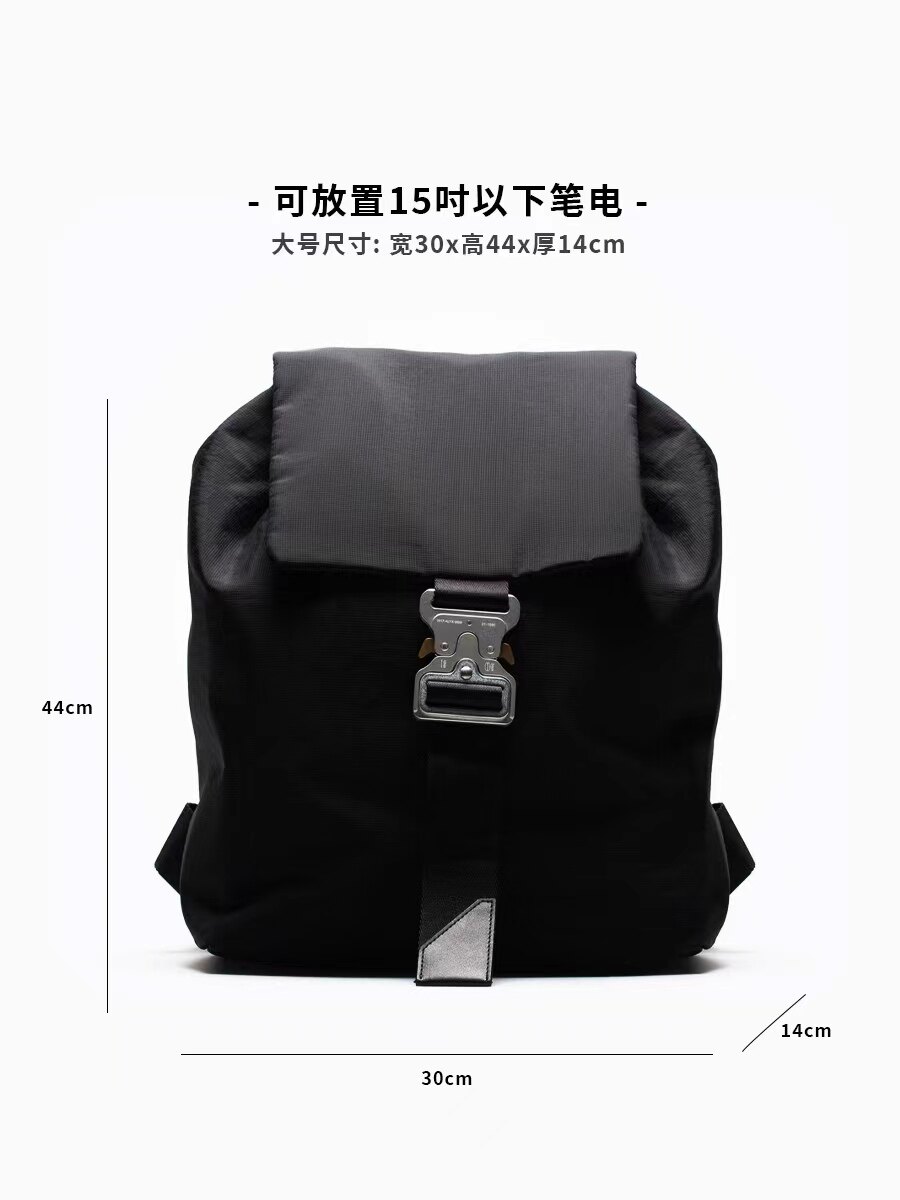 thumbnail for New 1017Alyx9Sm Black Nylon Backpack Tactical Functional Buckle Computer Backpack for Men and Women Couples Trendy