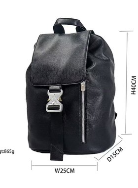 1017 ALYX 9SM 男士金属搭扣皮革双肩包书包电脑包斜挎包旅行包潮