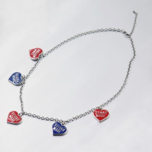 红蓝爱心钛钢项链挂坠男女情侣款 necklace 情人节礼物 made Human