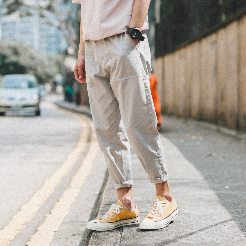 Go far beyond休闲裤男2019夏款新品青少年学生日系薄款九分休闲|msdalam kategori Pakaian Lelaki, seluar santai - dari Buy2taobao.com untuk memberikan perkhidmatan ejen Taobao profesional membeli