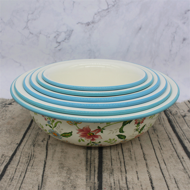 特厚搪瓷盆和面珐琅盆吃饭吃面盆厨房拌菜盆汤盆水果洗菜盆炖肉盆
