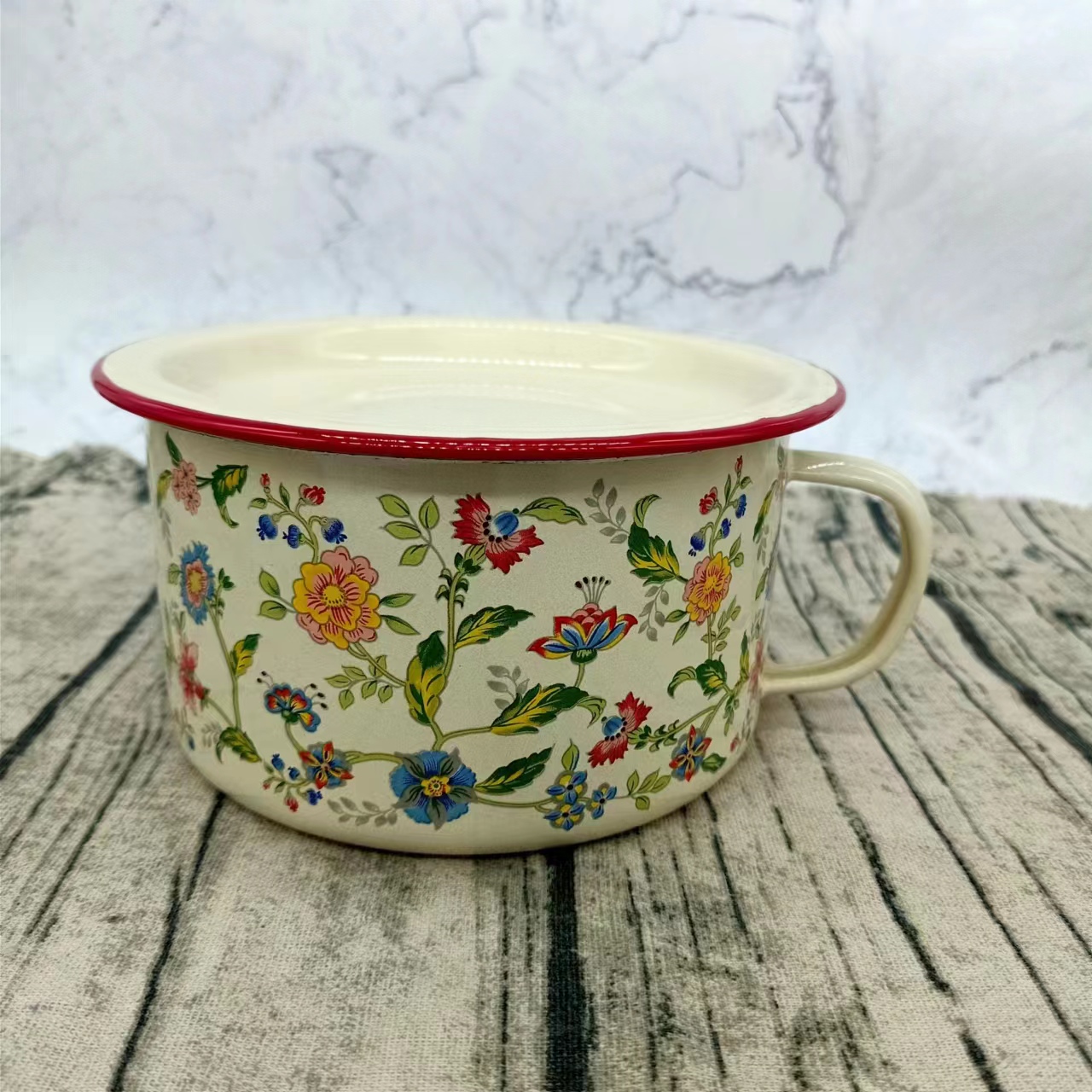 【中式快餐杯】初中生食堂打饭碗学生泡面碗家用猪油碗单柄平盖碗