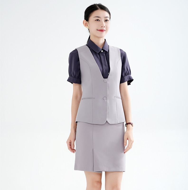 2024招商银行灰紫色工作服