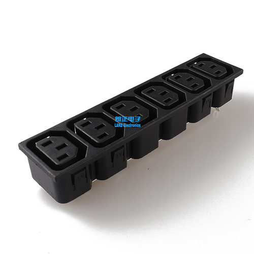 LANZMFG朗正/LZ-F-6L-1.5卡位1.5环保六联品字C13插座AC电源插座
