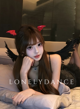 Lonelydance小恶魔角发箍头饰红色恶魔叉翅膀头箍万圣节cos装饰