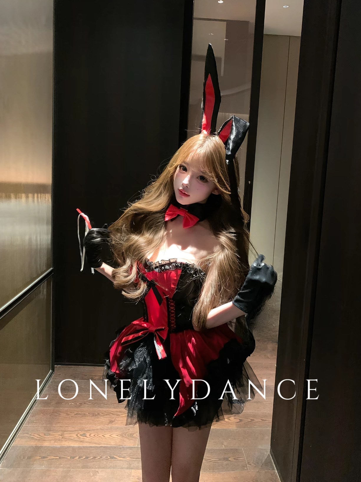 Lonelydance红心女皇*兔女郎制服套装性感纯欲万圣节漆皮cos外穿