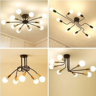 慧芯美式 书房卧室铁艺多头客厅卧室灯简约房间儿童房 灯具创意个性