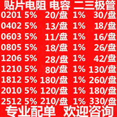 0402 2010精密%1 0603 1206 厚声贴片电阻0201 2512 0805 1812