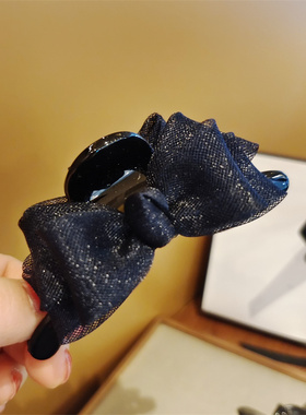 中小号网纱蝴蝶结抓夹半扎发夹日韩精致百搭发抓刘海碎发夹子头饰