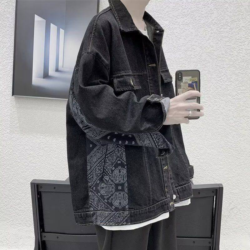 1506A/GN150/P53复古拼接撞色夹克韩版潮流宽松bf原宿风上衣1，男装工装外套，星座1506A