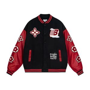 1506A/GM67200/P69复古撞色棒球服外套男女皮袄夹克2图片