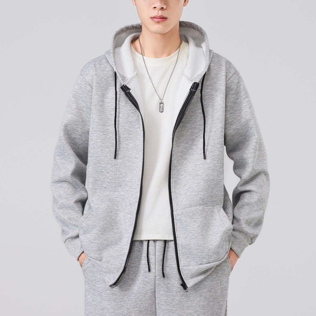 1506A/G拉链套装C010/P47新款连帽拉链卫衣男士开衫休闲男士上衣2，男装休闲套装，星座1506A