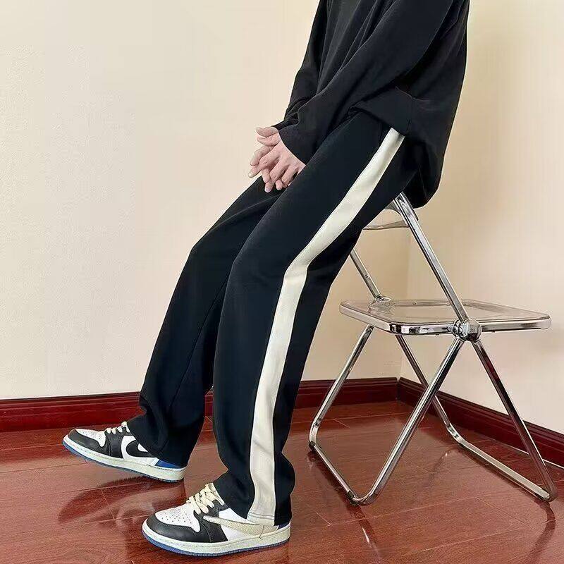 1506A/GK480/P28新款条纹松紧腰纯色百搭时尚运动休闲男士长裤，男装休闲裤，星座1506A