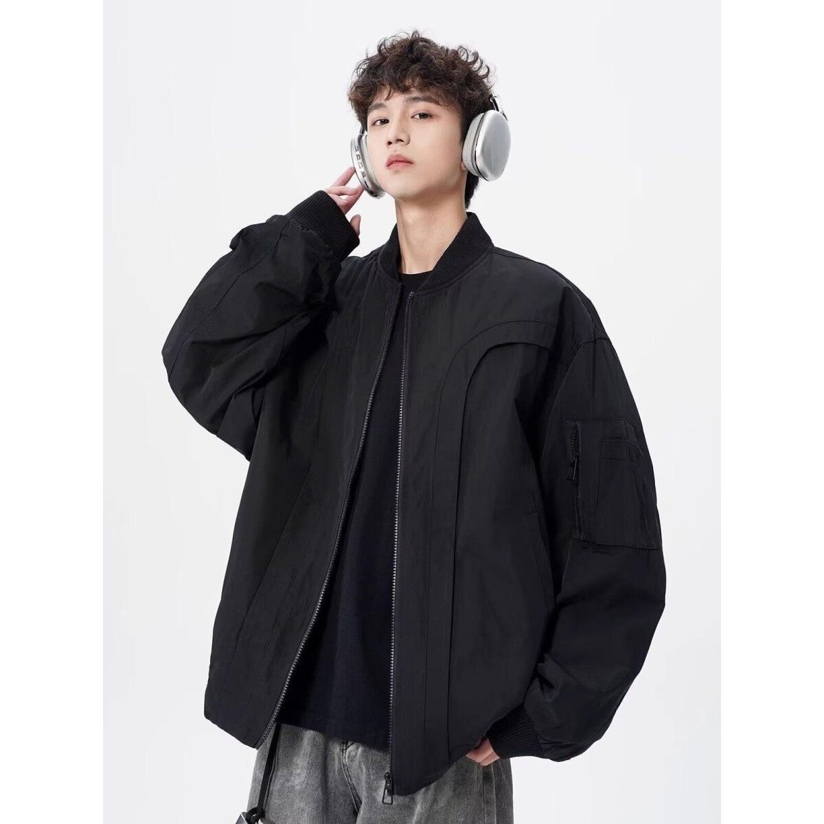 1506A/GY2120/P64高街潮牌港风日系原宿风韩版潮流宽松夹克1，男装夹克，星座1506A