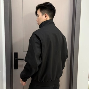 美式痞帅飞行夹克外套男款秋季潮牌三防无帽立领冲锋衣短款棒球服图片