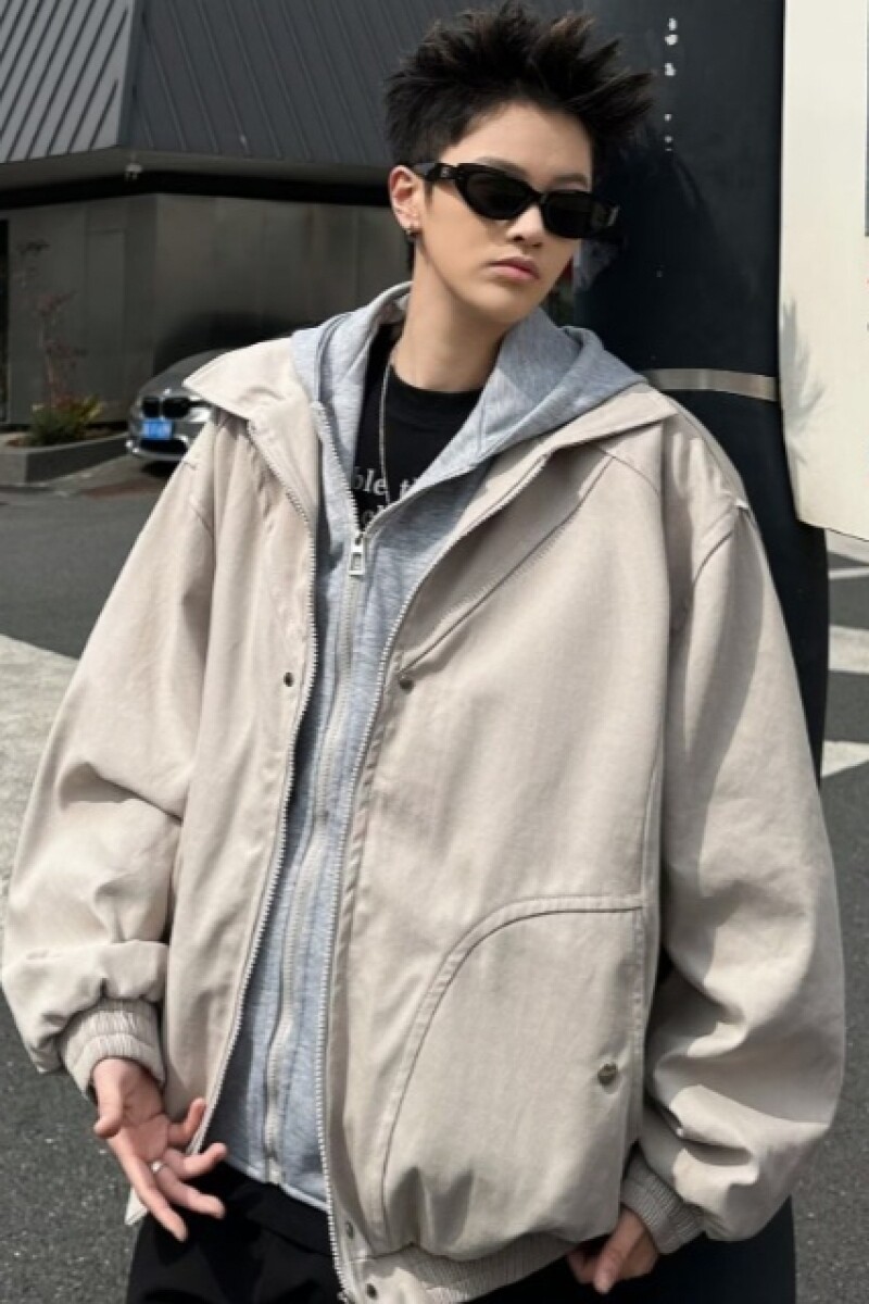1506A/GM93480/P92春秋复古解构设计假两件夹克中性风款外套潮2,男装夹克,星座1506A