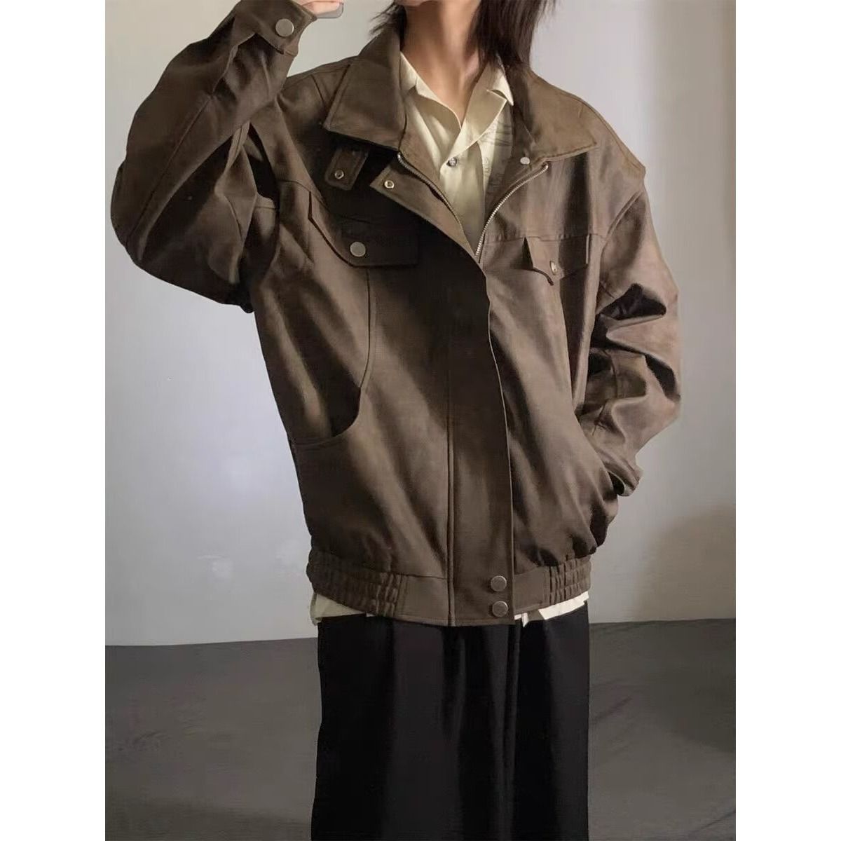 1506A/GZ2160/P79新款文艺正品质量原版做法扎染皮衣气，男装皮衣，星座1506A
