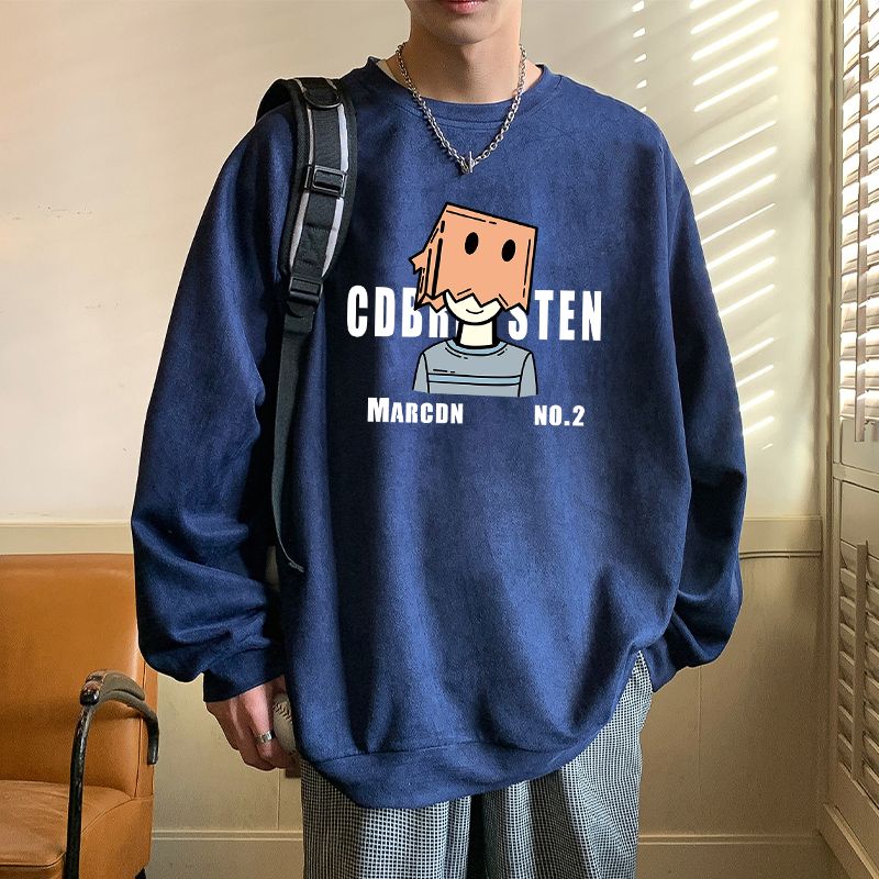 1506/GW3100/P43麂皮绒卫衣男春秋重磅宽松大码男生长袖打底衫,男装T恤,星座1506A