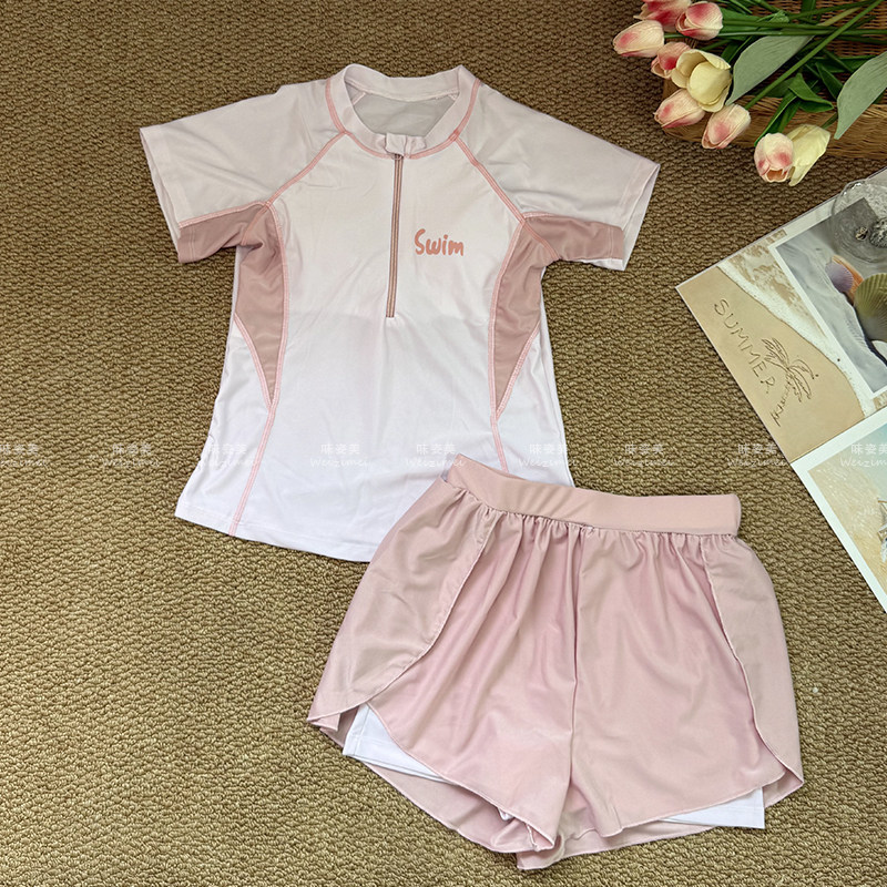 儿童泳衣女孩2026新款宝宝分体女童防晒游泳衣中大童温泉训练泳装