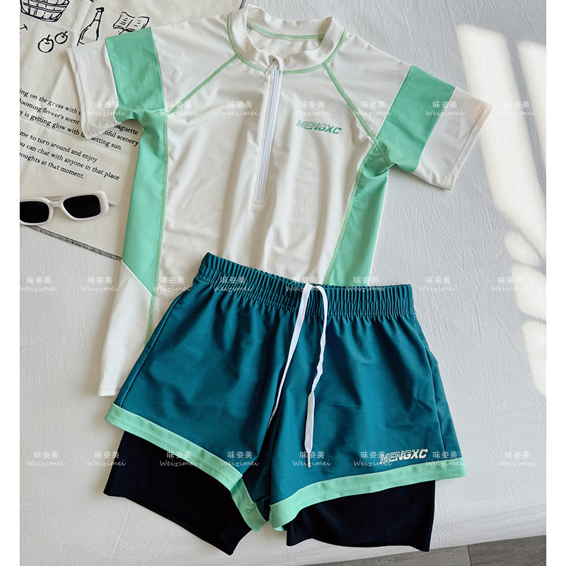 儿童泳衣男童分体2026新款夏青少年中大童游泳裤男孩防晒游泳装备