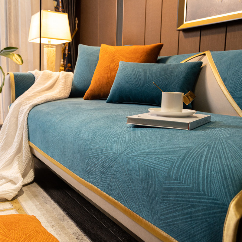 北欧雪尼尔沙发垫四季通用防滑三坐一贵妃坐垫套罩2026新款盖布巾