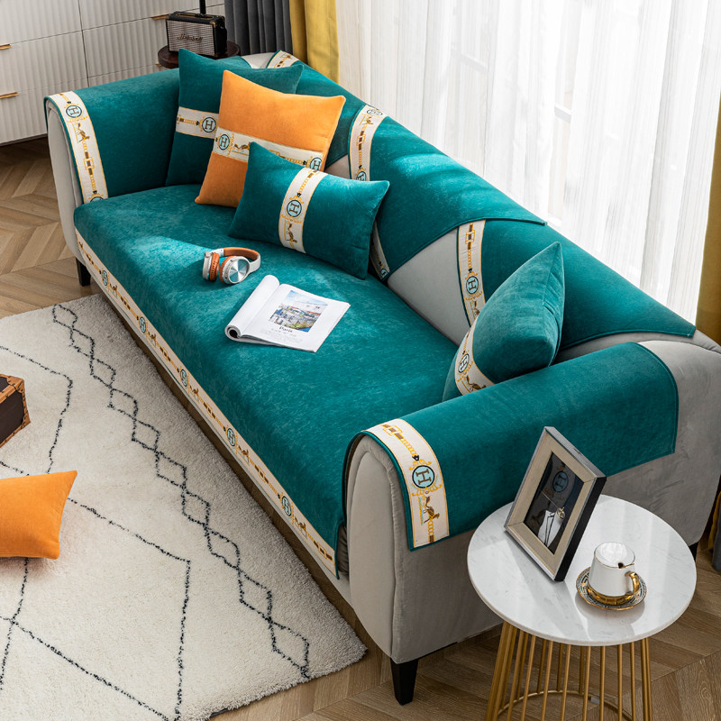 北欧简约现代轻奢雪尼尔沙发垫子四季通用防滑2026新款套罩巾盖布