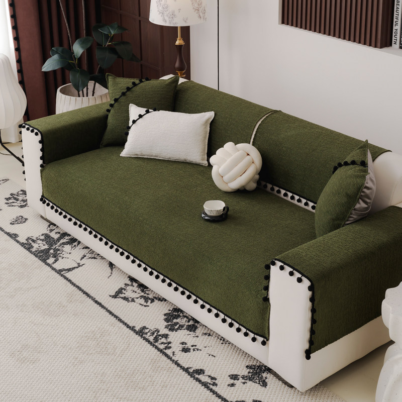 雪尼尔沙发垫四季通用2026新款防滑皮直排坐垫子套罩盖布靠背盖巾