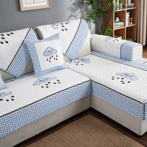 高档简约现代沙发垫全棉布套罩