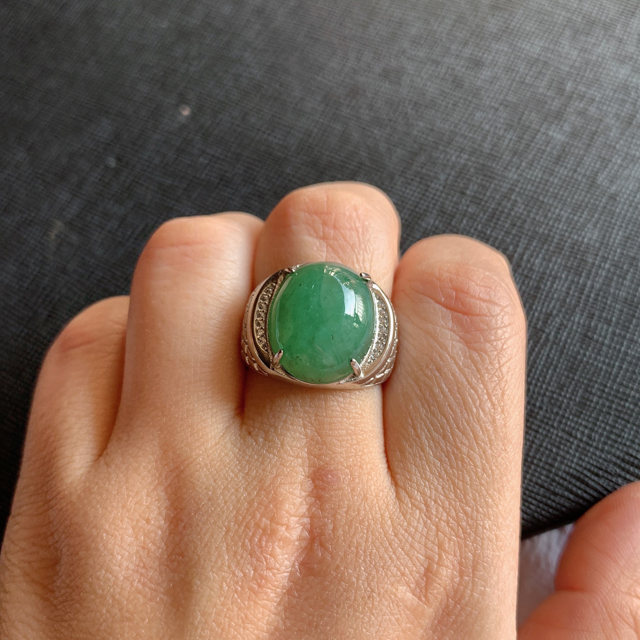 缅甸天然A货翡翠925银冰糯种满色蛋面戒指老坑玉翡翠蛋面活口戒指,珠宝/钻石/翡翠,戒指/指环,淘宝优惠券,粉丝福利购,淘宝优惠卷