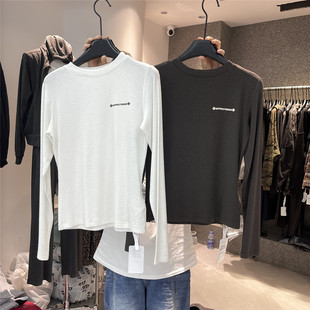 T恤休闲上衣 简约字母印花显瘦内搭长袖 917 2025年韩国东大门秋季
