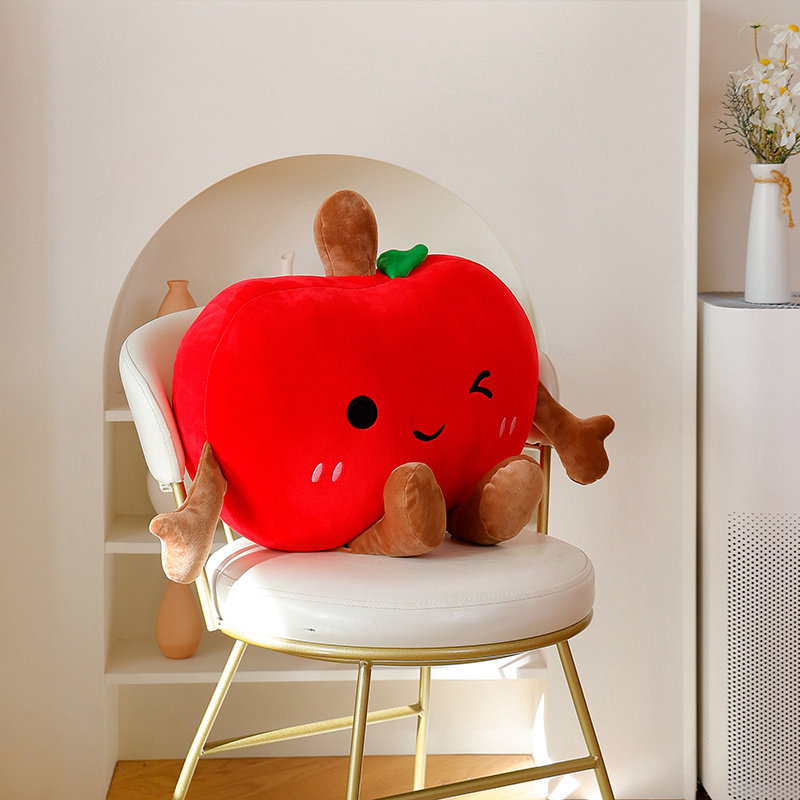 可爱毛绒苹果抱枕靠背枕娃娃沙发靠枕床头靠垫汽车办公室枕头礼物,玩具/童车/益智/积木/模型,毛绒/玩偶/公仔/布艺类玩具,淘宝优惠券,粉丝福利购,淘宝优惠卷