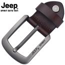JEEP真皮皮带扣头配件头层纯牛皮腰带扣3.8CM男士 黑色皮带扣卡子