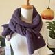 东大门新款 高品质温柔紫色浣熊绒羊绒围巾高级感纯色百搭围脖披肩