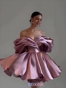 高定明星同款欧美风新款女装优雅时尚精致时尚粉色拉风礼服婚纱裙