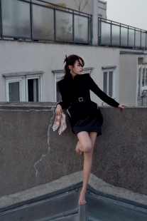 辛芷蕾 裙修身 同款 套装 优雅气质干练西服气质名媛女装 黑色西装