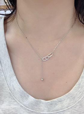 【KuGirl】猪鼻子S925银镀18K时髦百搭项链女韩国简约气质款ins