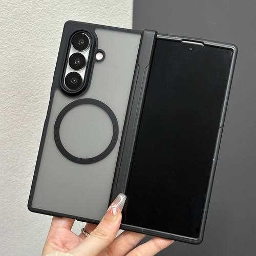 适用三星zfold7手机壳zfold6硅胶软壳w24折叠屏fold5保护套磁吸flod4外壳铰链全包中轴w23男超薄6新款5代外壳