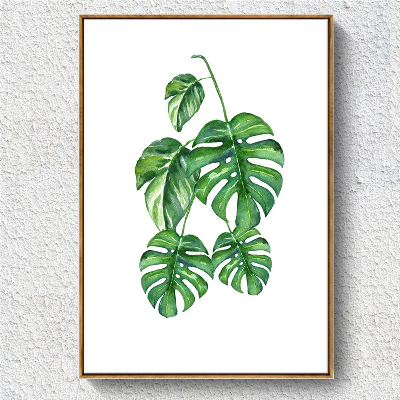厂家北欧简约叶子装饰画 清新植物别墅酒店会所家居挂画图片