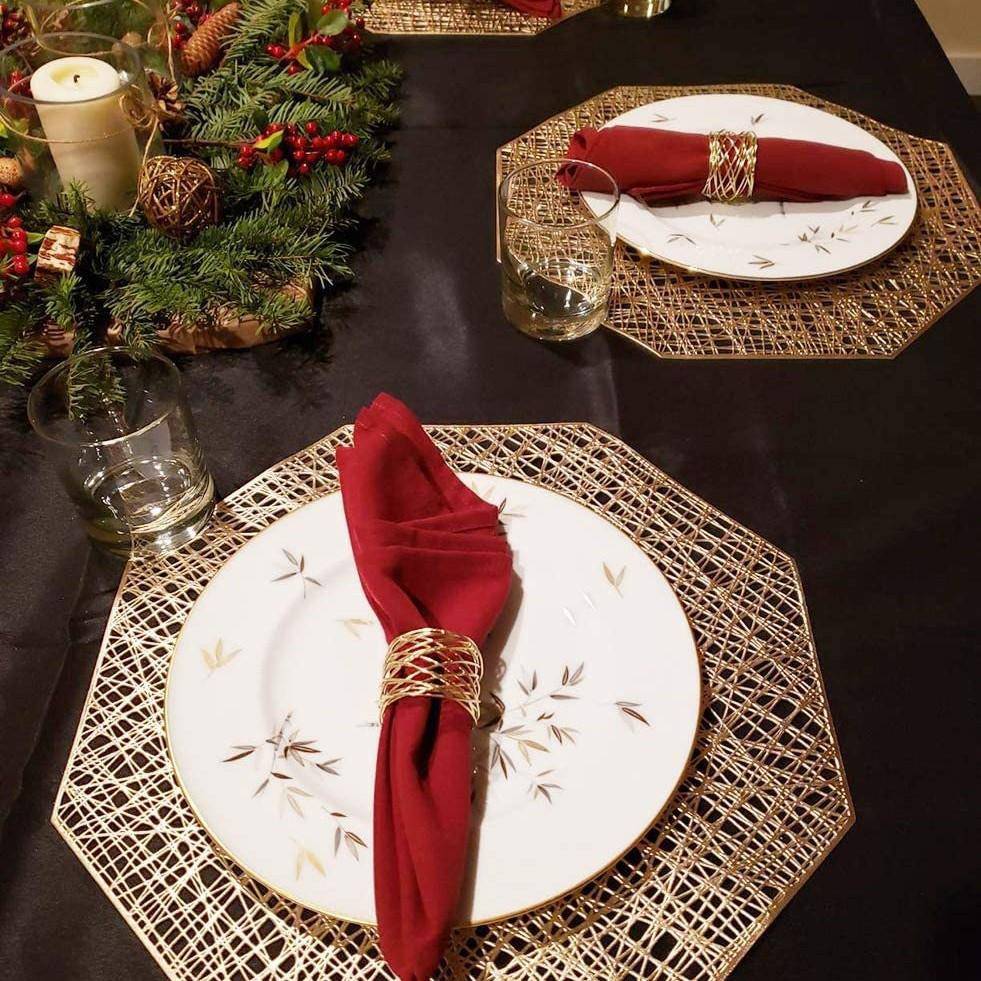 法式创意高级感餐桌防滑隔热垫餐厅桌面镂空碗盘餐垫宴会厅餐具垫