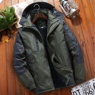 加绒加厚冲锋衣男女防风防水户外登山服宽松大码 棉衣外套保暖棉服