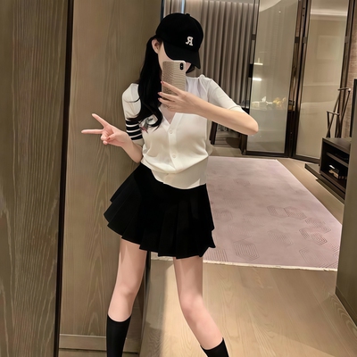 TB学院风夏季新款冰丝女T恤短袖