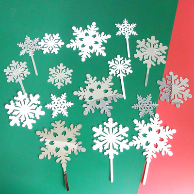 亚克力银色雪花套装圣诞节插件